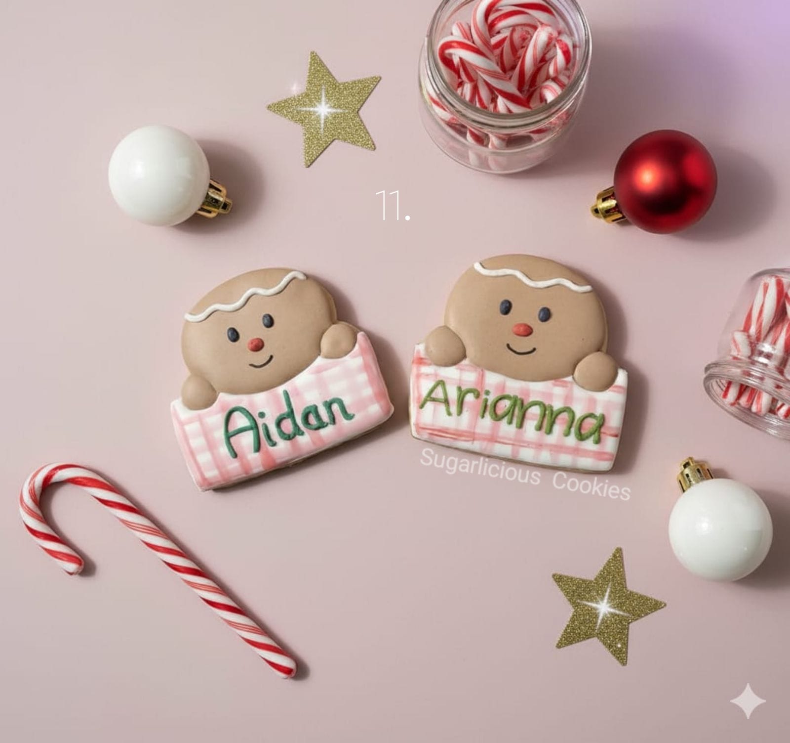 Ginger Name Plaques cookies